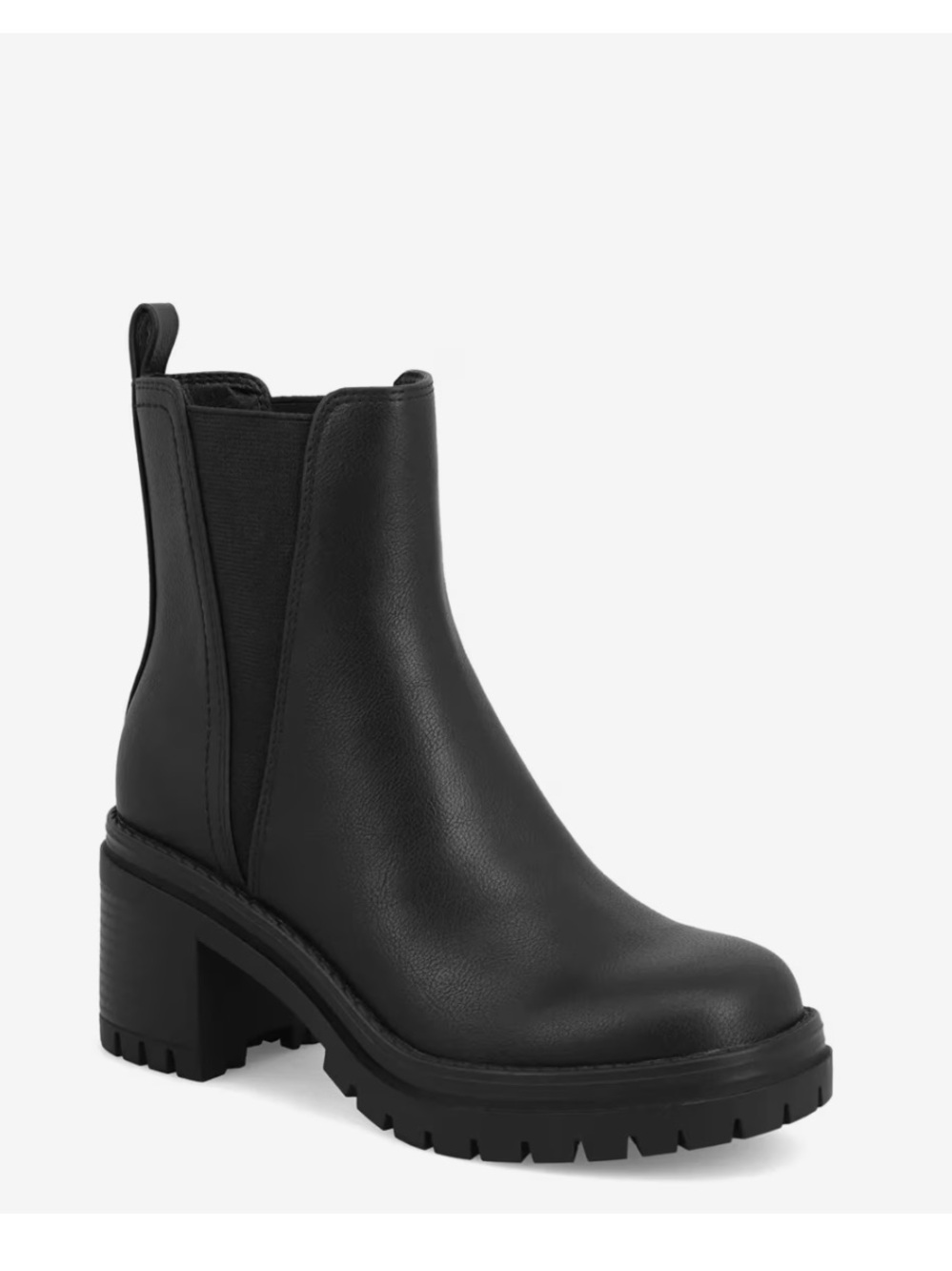 MIA Black Lug-Sole Chelsea Ankle Boot Size 10